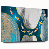 Abstract wall art featuring vibrant strokes and lines in various colors, displayed in an acrylic glass frame, showcasing a modern artistic design perfect for contemporary interiors.