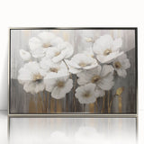 Framed acrylic wall art featuring an abstract design with bold strokes and lines in silver, perfect for modern decor. Ideal for enhancing contemporary interior spaces.