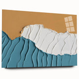 Abstract wall art featuring vibrant strokes and lines in a colorful design, displayed in a sleek acrylic frame, showcasing a modern artistic style suitable for contemporary decor.