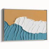 Framed canvas wall art featuring an abstract design of colorful strokes and lines in a modern silver frame, ideal for contemporary home decor.