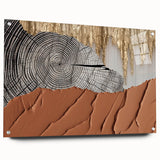 Abstract wall art featuring colorful strokes and lines in an acrylic glass frame, showcasing a modern design ideal for contemporary home decor. Perfect for adding a vibrant touch to living spaces.