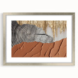 Abstract wall art design showcasing vibrant strokes and lines in a modern style, framed with a silver mat, ideal for contemporary home decor.