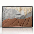 Framed acrylic wall art featuring an abstract design of colorful strokes and lines, presented in a sleek black frame, perfect for modern home decor.