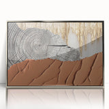 Framed wall art featuring an abstract design of colorful strokes and lines in a sleek silver frame, adding a modern touch to any decor. Perfect for contemporary spaces.