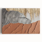 Abstract wall art featuring vibrant strokes and lines in a modern design, displayed on stretched canvas with a sleek front view, perfect for contemporary decor.