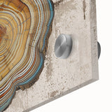 Close-up of an abstract wall art design showcasing vibrant strokes and lines on acrylic glass, highlighting the intricate textures and colors ideal for modern decor.