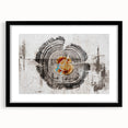 Abstract strokes and lines wall art design in a black frame with mat, showcasing modern artistic flair. Perfect for contemporary home decor aesthetics.