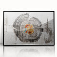 Framed abstract wall art featuring dynamic strokes and lines in a modern black frame, perfect for contemporary decor and enhancing interior aesthetics.