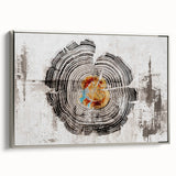 Framed canvas wall art showcasing an abstract design of strokes and lines in silver hues, perfect for modern home decor. This piece adds elegance to any interior space.