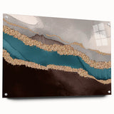 Abstract wall art featuring vibrant strokes and lines in a dynamic composition, displayed in a sleek acrylic frame with visible mounting pins, perfect for modern decor.