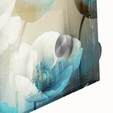 Close-up of an abstract wall art design featuring colorful strokes and lines on acrylic glass, enhancing modern decor with vibrant textures and artistic flair.