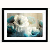 Abstract strokes and lines design wall art in a black frame with a mat, showcasing modern artistic elements perfect for contemporary home decor.