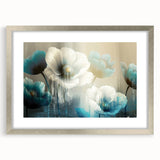 Abstract wall art featuring dynamic strokes and lines in a sleek silver frame with a mat, perfect for modern home decor and artistic expression.