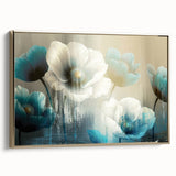 Framed canvas art showcasing an abstract design with gold strokes and lines, adding modern elegance to any decor; perfect for contemporary wall styling.