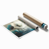 Abstract strokes and lines in vibrant colors create a modern wall art design, perfect for contemporary decor. This rolled print showcases a dynamic composition, enhancing any living space with a touch of artistic flair.