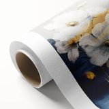 Abstract strokes and lines in vibrant colors create a striking wall art piece on rolled canvas, perfect for modern decor, enhancing any living space or office.