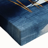 Close-up of a vibrant abstract wall art piece showcasing dynamic strokes and lines in bold colors, ideal for modern decor and artistic interiors.