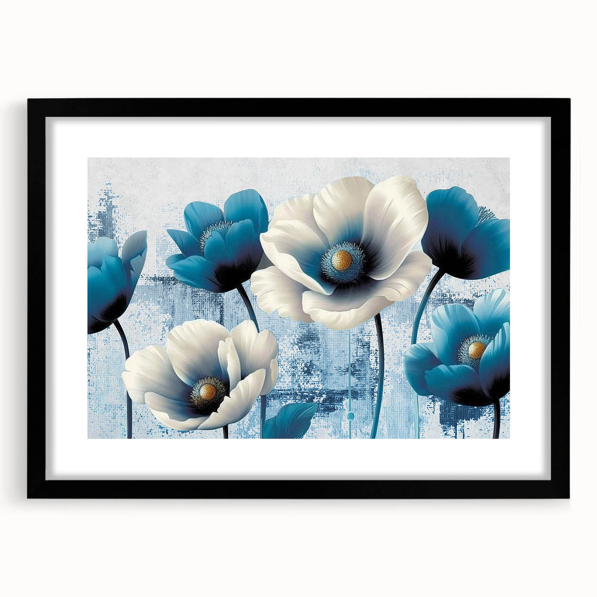 Abstract wall art featuring dynamic strokes and lines in a minimalist design, framed with a black finish, perfect for modern home decor. Ideal for art enthusiasts seeking contemporary elegance.