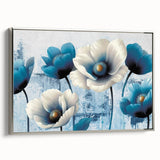 Framed wall art featuring an abstract design of strokes and lines in soft silver tones, showcasing a modern aesthetic suitable for contemporary decor.