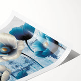 Abstract wall art design featuring bold strokes and lines in vibrant colors, ideal for modern home decor. This rolled print is packaged securely for safe delivery.