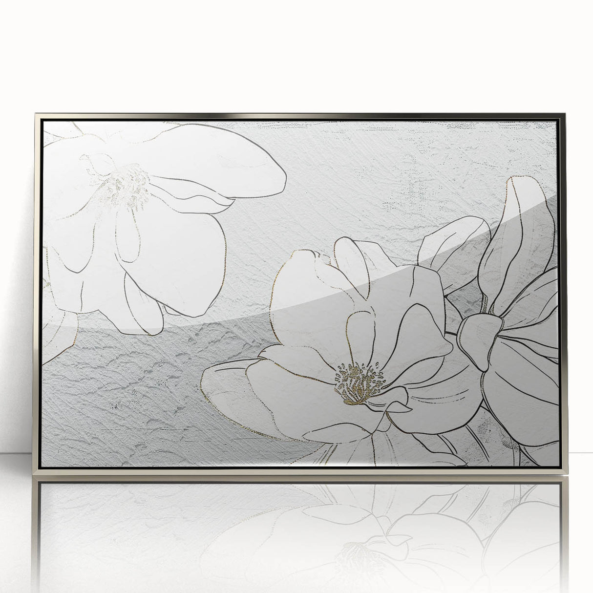 Framed acrylic wall art featuring an abstract design of colorful strokes and lines, showcasing a modern aesthetic with a silver frame, ideal for contemporary decor.