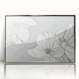 Framed acrylic wall art featuring an abstract design of colorful strokes and lines, showcasing a modern aesthetic with a silver frame, ideal for contemporary decor.