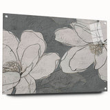 Abstract wall art design showcasing vibrant strokes and lines in a modern acrylic glass frame, featuring a side view with visible mounting pins for easy display.