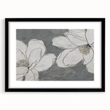 Abstract wall art featuring bold strokes and lines in a minimalist design, framed in black with a white mat, perfect for modern home decor.