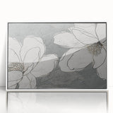 Framed wall art featuring an abstract design of colorful strokes and lines in a modern style, with a sleek white frame, perfect for contemporary home decor.