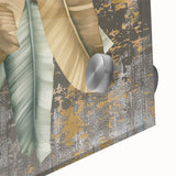 Close-up of an abstract strokes and lines design wall art piece, showcasing vibrant colors and intricate details on acrylic glass, ideal for modern decor.