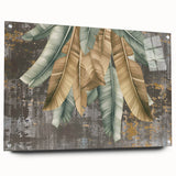 Abstract strokes and lines design wall art featuring vibrant colors and unique patterns, showcased in an acrylic glass frame with pin mounting for a modern aesthetic.