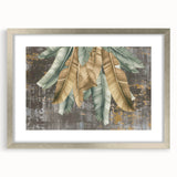 Abstract strokes and lines design wall art framed in silver with a mat, showcasing modern artistic flair perfect for enhancing contemporary interiors.