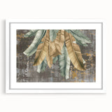 Abstract strokes and lines design wall art in a white frame with a mat, showcasing a modern aesthetic. Ideal for contemporary home decor or office spaces.