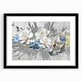 Abstract strokes and lines design wall art in a black frame with a mat, featuring a modern aesthetic suitable for contemporary decor, enhancing any living space.