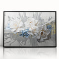 Framed abstract wall art featuring dynamic strokes and lines in black and white, designed to enhance modern interiors with a minimalist aesthetic.
