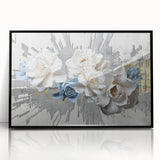 Framed abstract wall art featuring dynamic strokes and lines in black and white, designed to enhance modern interiors with a minimalist aesthetic.