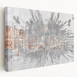 Side view of a stretched canvas featuring an abstract strokes and lines design in vibrant colors, perfect for modern home decor. The artwork adds a contemporary touch to any room, enhancing aesthetics with its unique patterns and textures.