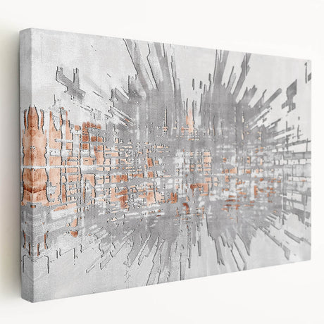 Side view of a stretched canvas featuring an abstract strokes and lines design in vibrant colors, perfect for modern home decor. The artwork adds a contemporary touch to any room, enhancing aesthetics with its unique patterns and textures.