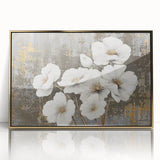 Framed abstract wall art showcasing dynamic strokes and lines in gold and neutral tones, perfect for modern decor. Ideal for enhancing contemporary interiors with elegance.