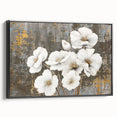 Framed wall art showcasing an abstract design with dynamic strokes and lines in black and white, perfect for modern home decor, viewed from the side.
