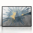 Framed acrylic wall art showcasing an abstract design of colorful strokes and lines, featuring a sleek black frame, perfect for modern decor.