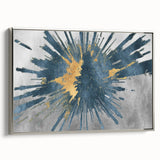 Framed abstract wall art featuring strokes and lines in silver tones, showcasing modern design elements suitable for contemporary decor. Perfect for adding elegance to any space.