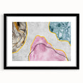 Abstract wall art featuring a collection of bold strokes and lines in a modern design, framed with a black mat, ideal for contemporary home decor.