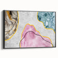 Framed canvas wall art showcasing an abstract design of dynamic strokes and lines in black and white, offering a contemporary touch to any modern decor setting.