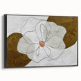 Framed canvas wall art showcasing an abstract design of strokes and lines in black and white, highlighting modern decor aesthetics with a sleek side view.