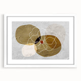 Abstract wall art featuring dynamic strokes and lines in a modern design, framed with a white mat, perfect for contemporary decor. Ideal for enhancing living spaces.
