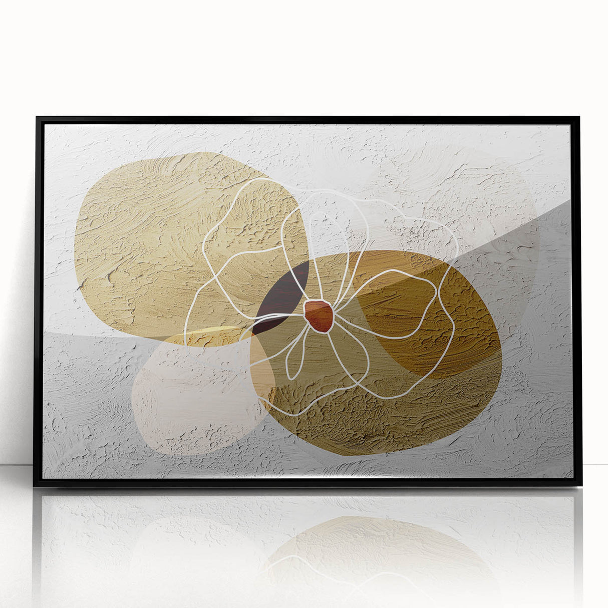 Framed wall art showcasing an abstract design of colorful strokes and lines, featuring a sleek black frame. Ideal for modern decor, adding vibrant energy to any space.
