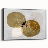 Framed canvas wall art showcasing an abstract design of colorful strokes and lines, set against a sleek black frame, perfect for modern home decor.