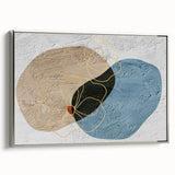 Framed wall art showcasing an abstract strokes and lines design in silver hues, elegantly displayed from a side view, perfect for modern decor.