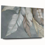 Abstract strokes and lines in vibrant colors create a modern wall art design, displayed in a sleek acrylic glass frame, perfect for contemporary home decor.